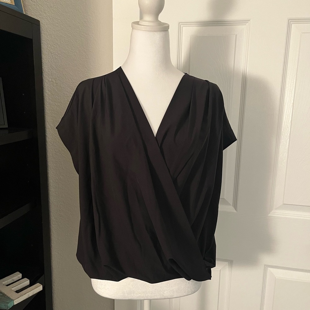 Elegant Black Women's Wrap Top